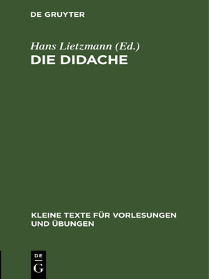cover image of Die Didache